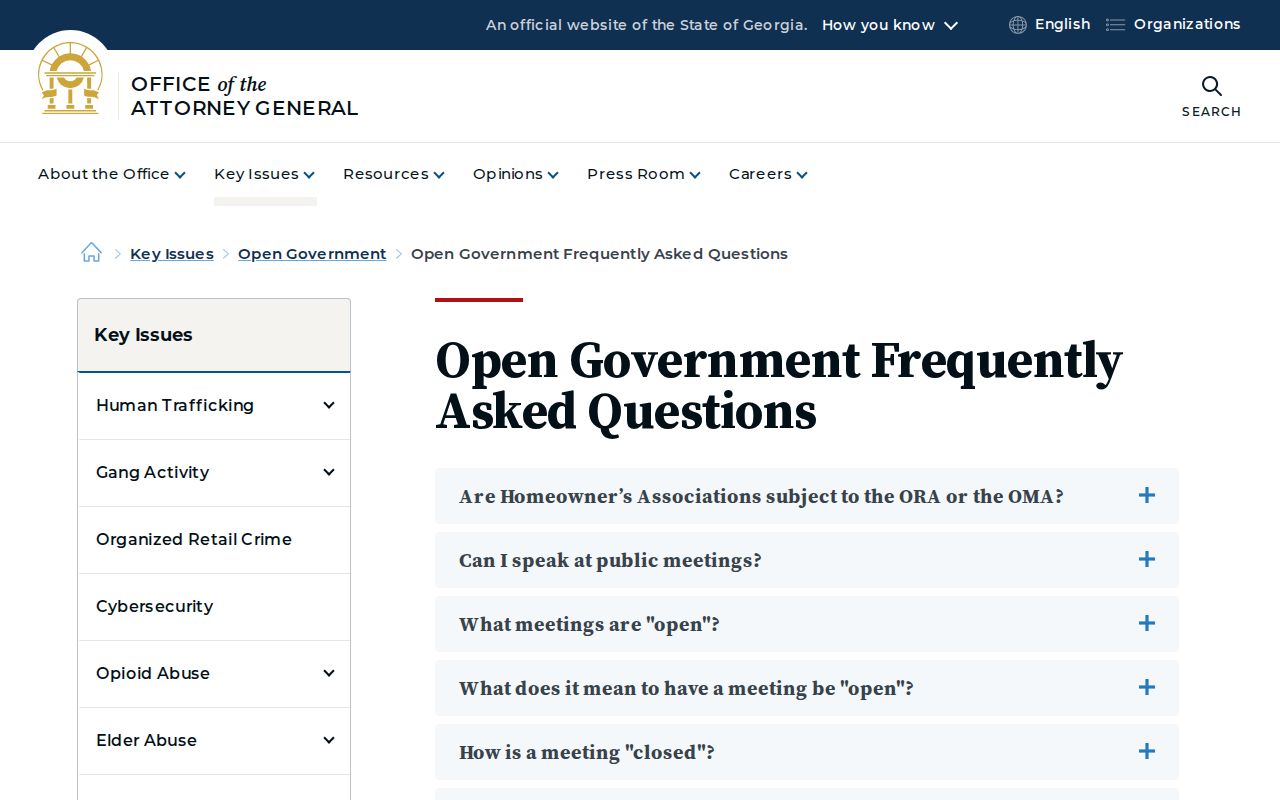 Georgia open government guidance for Dalton record requests