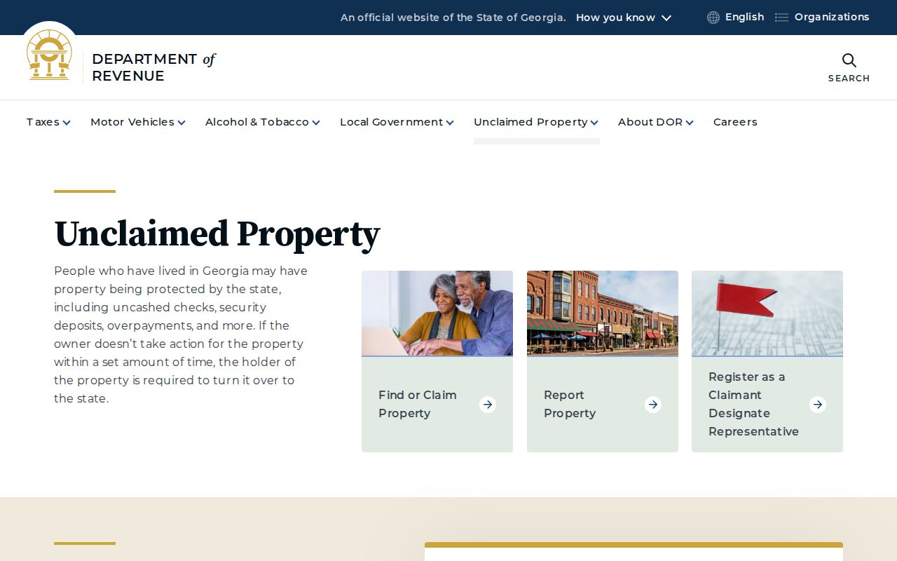 Georgia Unclaimed Property Program used to verify a Dalton name claim
