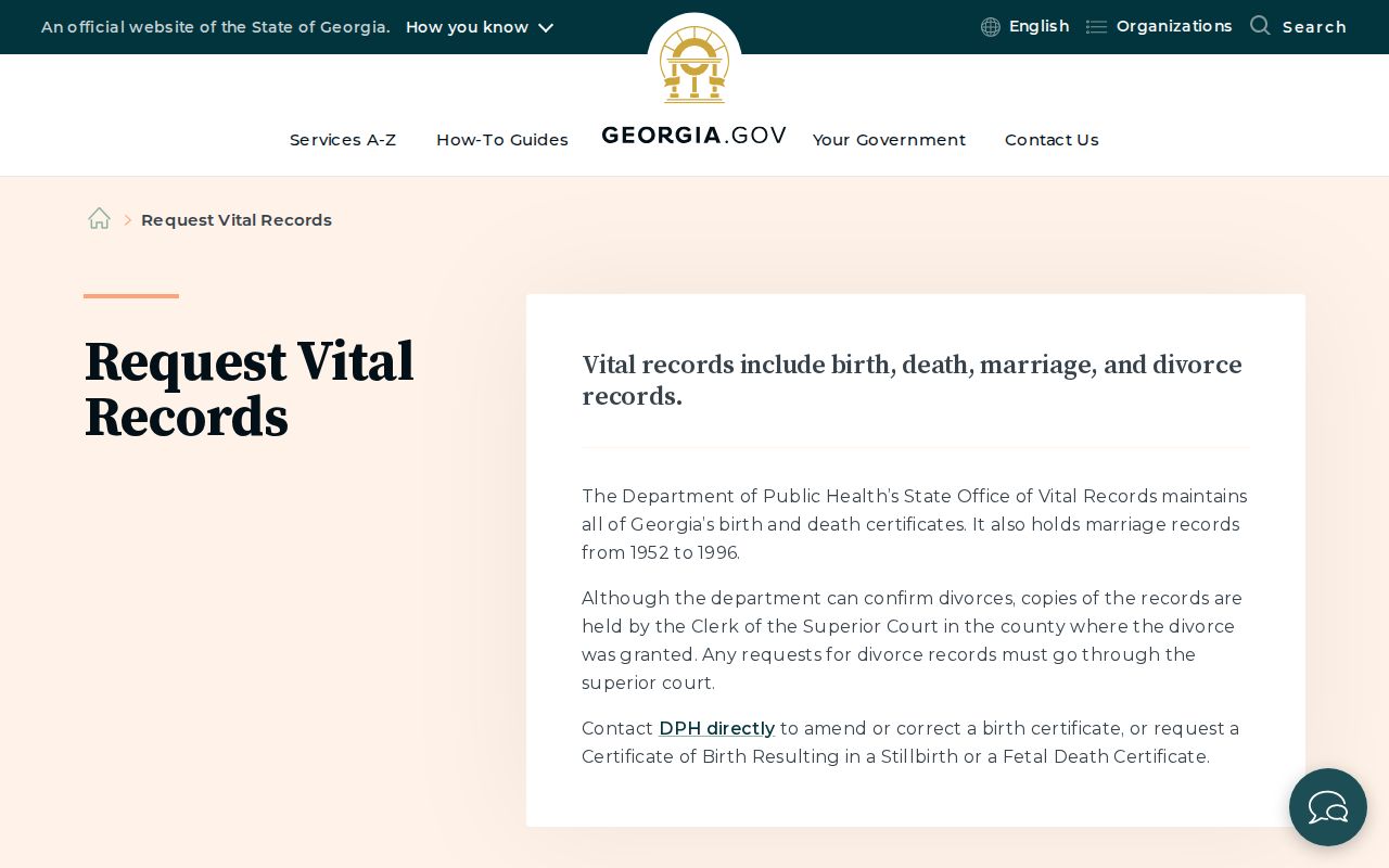 Georgia vital record request guide for eligible Dalton applicants