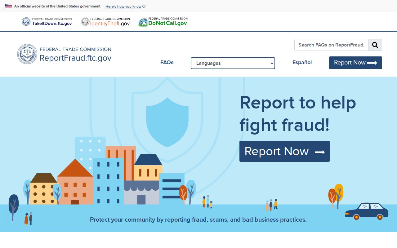 FTC fraud reporting page for a suspicious Dalton property-record offer