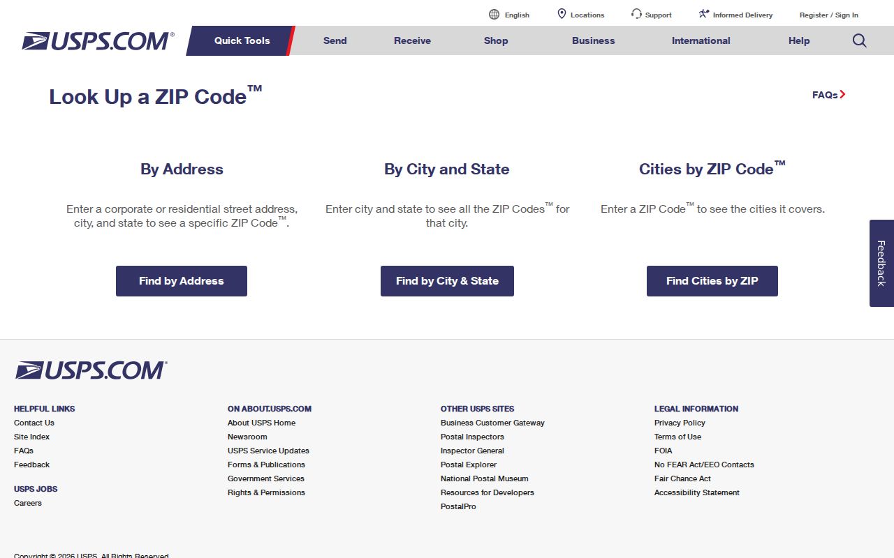 USPS lookup modes used by the Dalton ZIP code directory